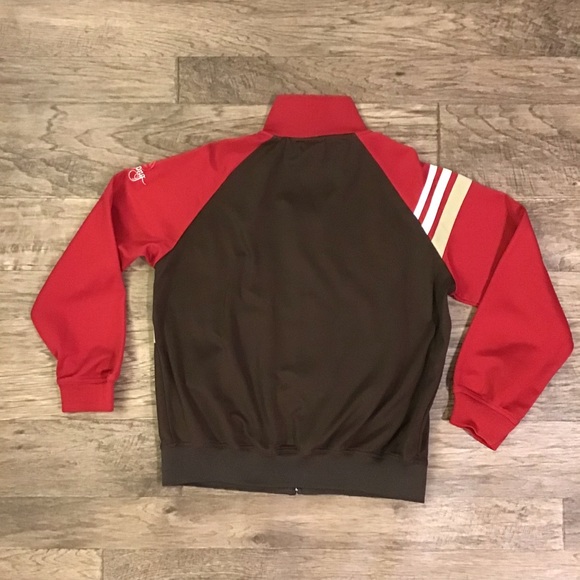 Billabong Men’s Zip Up Red and Brown Striped Long Seeve Jacket Size Large - Picture 2 of 9